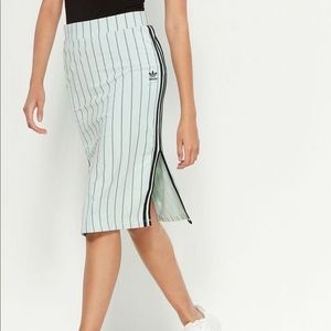 Adidas mint green stripe pencil skirt NWT